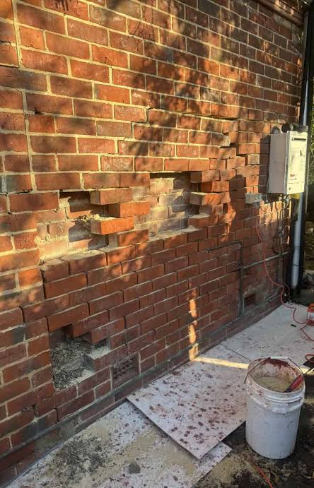 Completed brick repair project